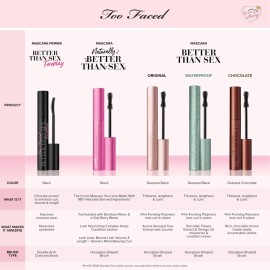 Too Faced Better Than Sex Volumizing Mascara | Dramatic Volume, Length + Peptides Help Condition Lashes, 0.27 Fl Oz, Black Too Faced Better Than Sex Volumizing Mascara | Dramatic Volume, Length + Peptides Help Condition Lashes, 0.27 Fl Oz, Black