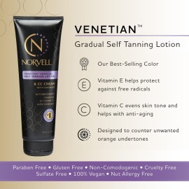 Norvell Venetian Sunless Self Tanner Gradual Color Extender Moisturizing Lotion, 8.5 fl.oz - Self Tanning Cream with Violet and Brown Tone, Instant Bronzers Fake Tan Norvell Venetian Sunless Self Tanner Gradual Color Extender Moisturizing Lotion, 8.5 fl.oz - Self Tanning Cream with Violet and Brown Tone, Instant Bronzers Fake Tan