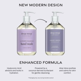 Deep Steep Liquid Hand Wash, Lavender Chamomile, 17.6 oz - Moisturizing Cleanser with Olive Oil, Aloe Vera, Glycerin & Hyaluronic Acid - Vegan, Clean Beauty, Soft & Nourished Hands Deep Steep Liquid Hand Wash, Lavender Chamomile, 17.6 oz - Moisturizing Cleanser with Olive Oil, Aloe Vera, Glycerin & Hyaluronic Acid - Vegan, Clean Beauty, Soft & Nourished Hands