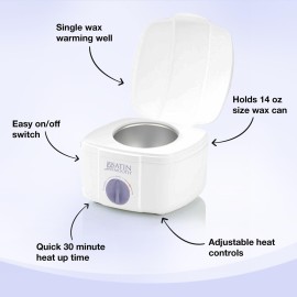 Satin Smooth Professional Single Wax Warmer for Hair Removal - SSW12C, Compact Wax Heater with Adjustable Temperature Control, Ideal for All Waxing Types