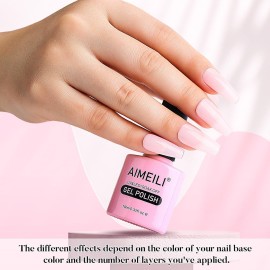 AIMEILI Gel Nail Polish Soak Off U V LED Nude Gel Polish - Rose Nude (022) 10ml