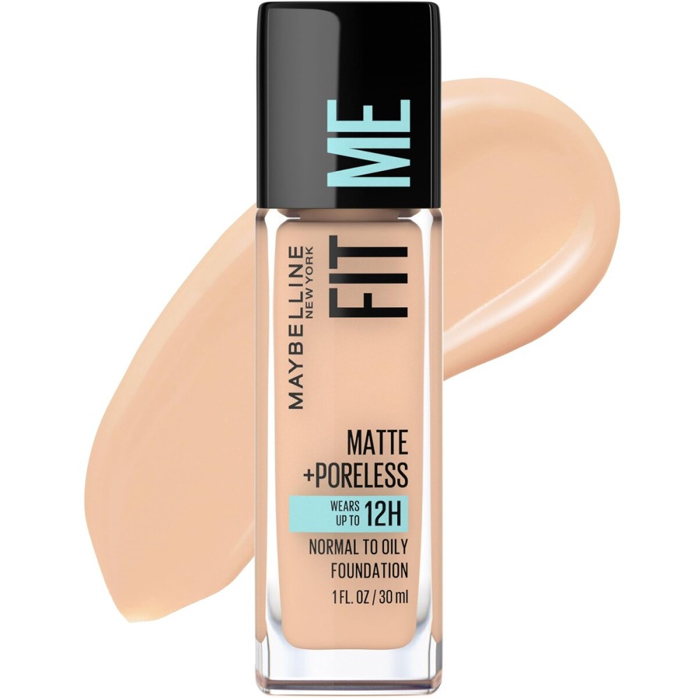 Maybelline Fit Me Matte + Poreless Liquid Oil-Free Foundation Makeup, Nude Beige, 1 Count (Packaging May Vary) Maybelline Fit Me Matte + Poreless Liquid Oil-Free Foundation Makeup, Nude Beige, 1 Count (Packaging May Vary)