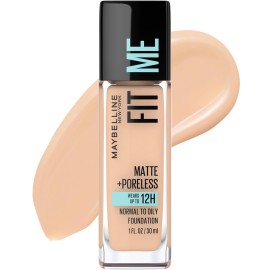 Maybelline Fit Me Matte + Poreless Liquid Oil-Free Foundation Makeup, Nude Beige, 1 Count (Packaging May Vary) Maybelline Fit Me Matte + Poreless Liquid Oil-Free Foundation Makeup, Nude Beige, 1 Count (Packaging May Vary)