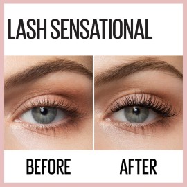 Maybelline Lash Sensational Washable Mascara, Lengthening and Volumizing for a Full Fan Effect, Blackest Black, 1 Count Maybelline Lash Sensational Washable Mascara, Lengthening and Volumizing for a Full Fan Effect, Blackest Black, 1 Count