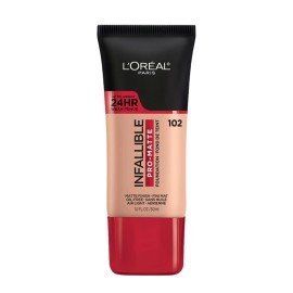 L\'Oreal Paris K1828700 Infallible Pro-Matte Liquid Longwear Foundation Makeup, 102 Shell Beige, 1 Fl; Oz. L\'Oreal Paris K1828700 Infallible Pro-Matte Liquid Longwear Foundation Makeup, 102 Shell Beige, 1 Fl; Oz.