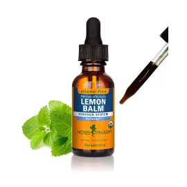 Herb Pharm Certified Organic Lemon Balm Liquid Extract for Calming Nervous System Support, Alcohol-Free Glycerite, 1 Oz