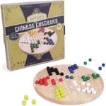 All Natural Wood Chinese Checkers with Wooden Marbles by Brybelly (1-Pack)