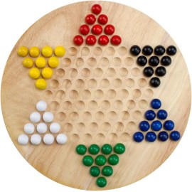 All Natural Wood Chinese Checkers with Wooden Marbles by Brybelly (1-Pack) All Natural Wood Chinese Checkers with Wooden Marbles by Brybelly (1-Pack)