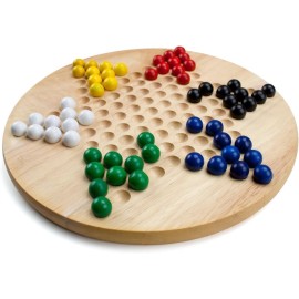 All Natural Wood Chinese Checkers with Wooden Marbles by Brybelly (1-Pack) All Natural Wood Chinese Checkers with Wooden Marbles by Brybelly (1-Pack)