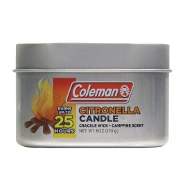 Coleman Campfire Scented Citronella Candle - Wooden Crackle Wick, Campfire Fragrance, 25-Hour Burn Time - Nostalgic Tin for Crackling Outdoor Ambiance Coleman Campfire Scented Citronella Candle - Wooden Crackle Wick, Campfire Fragrance, 25-Hour Burn Time - Nostalgic Tin for Crackling Outdoor Ambiance