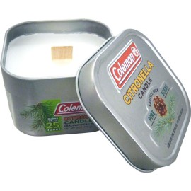 Coleman Pine Scented Citronella Candle with Wooden Crackle Wick - 6 oz Tin Coleman Pine Scented Citronella Candle with Wooden Crackle Wick - 6 oz Tin