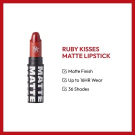 Ruby Kisses Ultra Matte Super Rich Lipstick 3.5g/0.12oz (RMLS08 VAMPIRE RED)