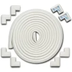 Roving Cove HeftyFit Edge Corner Protector Baby Proofing (Large 18ft Edge 8 Corners), Heavy-Duty, Soft NBR Rubber Foam, Furniture Fireplace Safety Bumper Guard, 3M Adhesive, Oyster White (Off White)