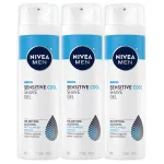 NIVEA MEN Sensitive Cooling Shave Gel with Chamomile and Seaweed Extracts, 3 Pack of 7 Oz Cans