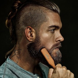 Beard Brush by ZilberHaar - Stiff Boar Bristles for Men\'s Grooming - Straightens and Promotes Growth - Works with Beard Oil and Balm - For Beard Kits - 6 inches long