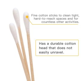 200 PCS Long Wooden Cotton Swabs, Cleaning Cotton Sticks with Wood Handle for Oil Makeup Gun Applicators, Eye Ears Eyeshadow Brush and Remover Tool, Cutips Buds for Baby and Home Accessories 200 PCS Long Wooden Cotton Swabs, Cleaning Cotton Sticks with Wood Handle for Oil Makeup Gun Applicators, Eye Ears Eyeshadow Brush and Remover Tool, Cutips Buds for Baby and Home Accessories