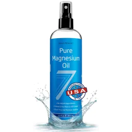Seven Minerals, Pure Magnesium Oil Spray - Big 12 oz (Lasts 24 Months) - USP Grade Magnesium Spray, No Unhealthy Trace Minerals - from Ancient Underground Permian Seabed in USA, Free eBook Included