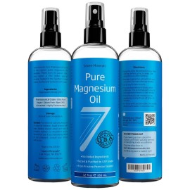 Seven Minerals, Pure Magnesium Oil Spray - Big 12 oz (Lasts 24 Months) - USP Grade Magnesium Spray, No Unhealthy Trace Minerals - from Ancient Underground Permian Seabed in USA, Free eBook Included Seven Minerals, Pure Magnesium Oil Spray - Big 12 oz (Lasts 24 Months) - USP Grade Magnesium Spray, No Unhealthy Trace Minerals - from Ancient Underground Permian Seabed in USA, Free eBook Included