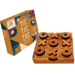 BSIRI Wooden Tic Tac Toe Game - Brain Teaser Puzzles for Adults and Unique Gifts for Kids, Coffee Table Decor Living Room Decor Modern Wood Decor, Classic Board Games for Family (5.5 Inch)