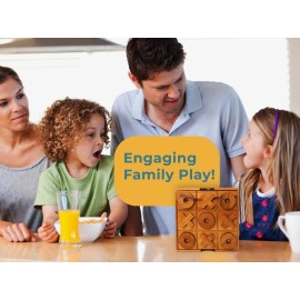BSIRI Wooden Tic Tac Toe Game - Brain Teaser Puzzles for Adults and Unique Gifts for Kids, Coffee Table Decor Living Room Decor Modern Wood Decor, Classic Board Games for Family (5.5 Inch)