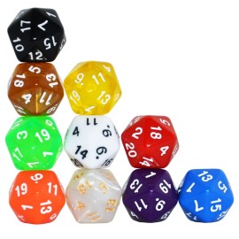 SmartDealsPro 10-Pack 20 Sided Dice D20 Polyhedral Dice for DND RPG MTG Table Game (Mix Color) SmartDealsPro 10-Pack 20 Sided Dice D20 Polyhedral Dice for DND RPG MTG Table Game (Mix Color)