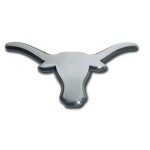 Texas UT Longhorns Auto Metal Emblem (Chrome (Black Trim))