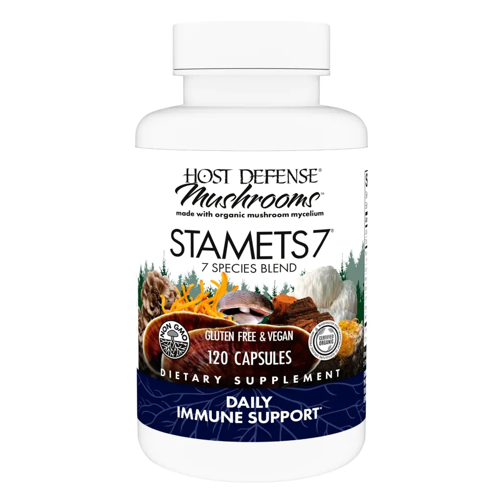 Host Defense Stamets 7-7 Species Blend - Mushroom Supplement for Immune Support - Includes Royal Sun Blazei, Cordyceps, Reishi, Maitake, Lion\'s Mane, Chaga & Mesima - 120 Capsules (60 Servings)* Host Defense Stamets 7-7 Species Blend - Mushroom Supplement for Immune Support - Includes Royal Sun Blazei, Cordyceps, Reishi, Maitake, Lion\'s Mane, Chaga & Mesima - 120 Capsules (60 Servings)*