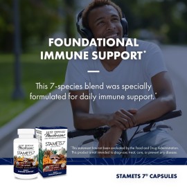 Host Defense Stamets 7-7 Species Blend - Mushroom Supplement for Immune Support - Includes Royal Sun Blazei, Cordyceps, Reishi, Maitake, Lion\'s Mane, Chaga & Mesima - 120 Capsules (60 Servings)* Host Defense Stamets 7-7 Species Blend - Mushroom Supplement for Immune Support - Includes Royal Sun Blazei, Cordyceps, Reishi, Maitake, Lion\'s Mane, Chaga & Mesima - 120 Capsules (60 Servings)*