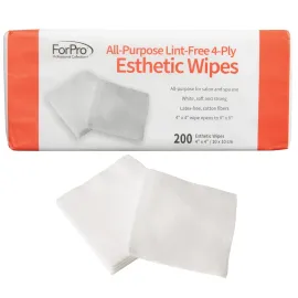 ForPro Professional Collection All-Purpose Lint-Free 4-Ply Esthetic Wipes, Non-Woven, For Salon and Spa Use, Soft, Strong and Durable, Latex-Free, 4 x 4, 200-Count ForPro Professional Collection All-Purpose Lint-Free 4-Ply Esthetic Wipes, Non-Woven, For Salon and Spa Use, Soft, Strong and Durable, Latex-Free, 4 x 4, 200-Count
