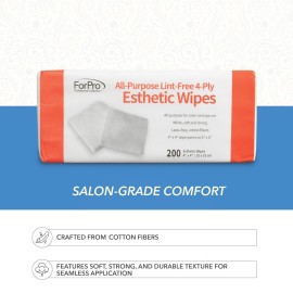 ForPro Professional Collection All-Purpose Lint-Free 4-Ply Esthetic Wipes, Non-Woven, For Salon and Spa Use, Soft, Strong and Durable, Latex-Free, 4 x 4, 200-Count ForPro Professional Collection All-Purpose Lint-Free 4-Ply Esthetic Wipes, Non-Woven, For Salon and Spa Use, Soft, Strong and Durable, Latex-Free, 4 x 4, 200-Count