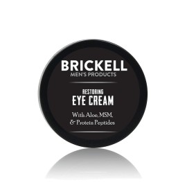 Brickell Men\'s Restoring Under Eye Cream for Men, Natural and Organic Anti Aging Eye Balm To Reduce Puffiness, Wrinkles, Dark Circles, Crows Feet and Under Eye Bags, 0.5 Ounce, Unscented