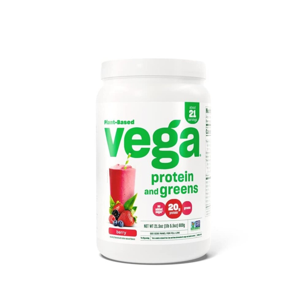 Vega Protein and Greens Protein Powder, Berry - 20g Plant Based Protein Plus Veggies, Vegan, Non GMO, Pea Protein for Women and Men, 1.3 lbs (Packaging May Vary) Vega Protein and Greens Protein Powder, Berry - 20g Plant Based Protein Plus Veggies, Vegan, Non GMO, Pea Protein for Women and Men, 1.3 lbs (Packaging May Vary)