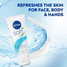 NIVEA Soft Refreshingly Soft Moisturizing Cream, Lightweight Moisturizer for Face, Body and Hands, Body Cream Enriched with Jojoba Oil and Vitamin E, 2.6 Oz Tube, Pack of 3 NIVEA Soft Refreshingly Soft Moisturizing Cream, Lightweight Moisturizer for Face, Body and Hands, Body Cream Enriched with Jojoba Oil and Vitamin E, 2.6 Oz Tube, Pack of 3