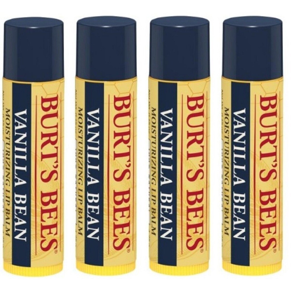 Burts Lip Balm Vanilla Be Size .15z Burts Lip Balm Vanilla Bean .15z, Pack of 4 Burts Lip Balm Vanilla Be Size .15z Burts Lip Balm Vanilla Bean .15z, Pack of 4