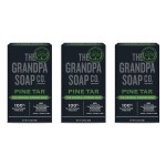 Pine Tar Bar Soap by The Grandpa Soap Company | The Original Wonder Soap | 3-in-1 Cleanser, Deodorizer & Moisturizer | 4.25 Oz. Each 3 Pack