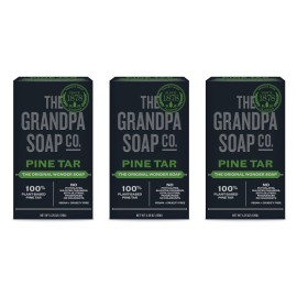 Pine Tar Bar Soap by The Grandpa Soap Company | The Original Wonder Soap | 3-in-1 Cleanser, Deodorizer & Moisturizer | 4.25 Oz. Each 3 Pack
