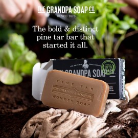 Pine Tar Bar Soap by The Grandpa Soap Company | The Original Wonder Soap | 3-in-1 Cleanser, Deodorizer & Moisturizer | 4.25 Oz. Each 3 Pack