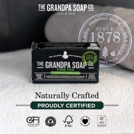 Pine Tar Bar Soap by The Grandpa Soap Company | The Original Wonder Soap | 3-in-1 Cleanser, Deodorizer & Moisturizer | 4.25 Oz. Each 3 Pack