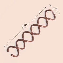 Kitsch Spiral Bobby Pins for Girls and Women - Hair Bun Maker | Rounded Tips, Chip-Resistant Bun Twist Spiral Hair Pins | Secure Hold All-Day - 3Pcs, Brown