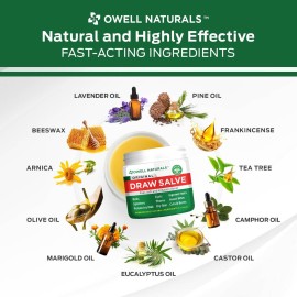 OWELL Naturals Drawing Salve Ointment 1oz, ingrown Hair, Boil, Splinter Remover, Bug Spider Bites, bee Sting, Mosquito bite Itch, Poison Ivy OWELL Naturals Drawing Salve Ointment 1oz, ingrown Hair, Boil, Splinter Remover, Bug Spider Bites, bee Sting, Mosquito bite Itch, Poison Ivy