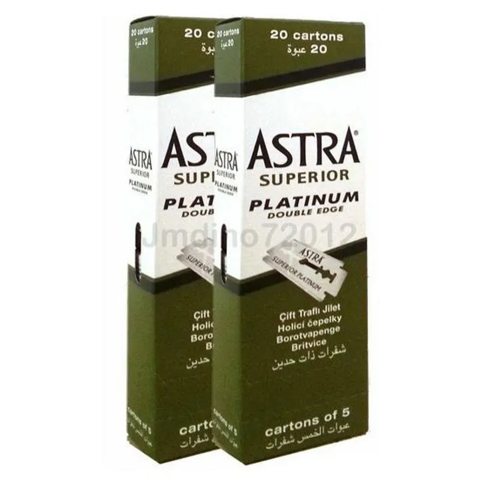 Astra Superior Platinum Double Edge Shaving Razor Blades 200 pcs Barber Favored