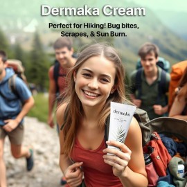 Dermaka All-Natural Cream 4 oz - Moisturizing Lotion with Arnica, Green Tea, Chamomile & Vitamin E - Hydrating, Fast-Absorbing & Non-Greasy Formula for Healthy-Looking Skin