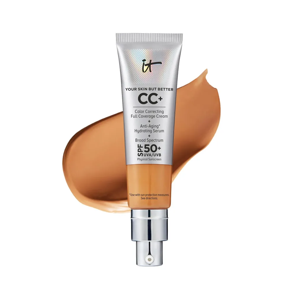 IT Cosmetics Your Skin But Better CC+ Cream, Tan (W) - Color Correcting Cream, Full-Coverage Foundation, Hydrating Serum & SPF 50+ Sunscreen - Natural Finish - 1.08 fl oz IT Cosmetics Your Skin But Better CC+ Cream, Tan (W) - Color Correcting Cream, Full-Coverage Foundation, Hydrating Serum & SPF 50+ Sunscreen - Natural Finish - 1.08 fl oz