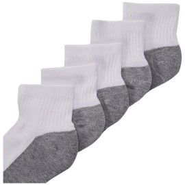 Hanes Boys Socks, Double Tough Cushioned Ankle And No Show, 12-pair Packs Athletic-socks, Ankle - White/Grey Bottom - 12 Pack, Large US Hanes Boys Socks, Double Tough Cushioned Ankle And No Show, 12-pair Packs Athletic-socks, Ankle - White/Grey Bottom - 12 Pack, Large US