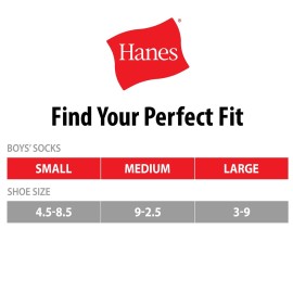 Hanes Boys Socks, Double Tough Cushioned Ankle And No Show, 12-pair Packs Athletic-socks, Ankle - White/Grey Bottom - 12 Pack, Large US Hanes Boys Socks, Double Tough Cushioned Ankle And No Show, 12-pair Packs Athletic-socks, Ankle - White/Grey Bottom - 12 Pack, Large US