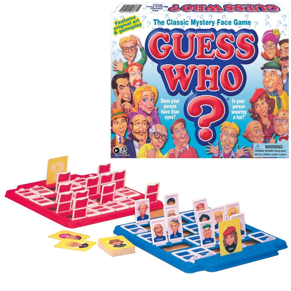 Guess Who? Board Game with Classic Characters by Winning Moves Games USA, Classic Children\'s Mystery Board Game of Deduction for 2 Players, Ages 6+ (1191) Guess Who? Board Game with Classic Characters by Winning Moves Games USA, Classic Children\'s Mystery Board Game of Deduction for 2 Players, Ages 6+ (1191)
