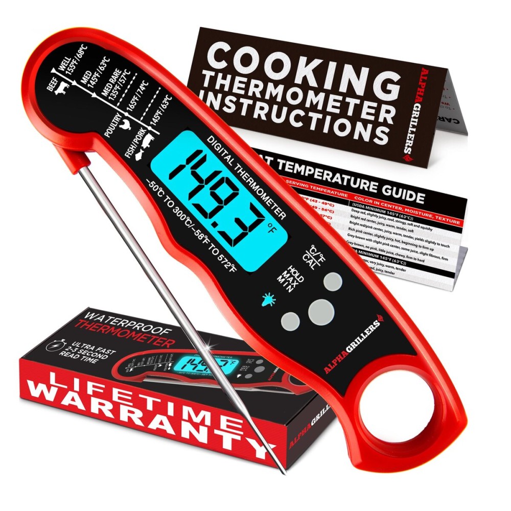 Alpha Grillers Meat Thermometer Digital - Instant Read Food Thermometer for Cooking Grilling Air Fryer Griddle Probe Kitchen Gadgets Essentials BBQ Accessories Grill Gifts for Men Him Dad Fathers Day Alpha Grillers Meat Thermometer Digital - Instant Read Food Thermometer for Cooking Grilling Air Fryer Griddle Probe Kitchen Gadgets Essentials BBQ Accessories Grill Gifts for Men Him Dad Fathers Day