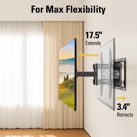 Mounting Dream TV Wall Mount for 32-65 Inch Television,Mount with Swivel and Tilt, Full Motion Bracket with Articulating Dual Arms, Fits 16inch Studs, Max VESA 400X400 mm, 99lbs, MD2380 Mounting Dream TV Wall Mount for 32-65 Inch Television,Mount with Swivel and Tilt, Full Motion Bracket with Articulating Dual Arms, Fits 16inch Studs, Max VESA 400X400 mm, 99lbs, MD2380