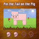 Silly Goose Gifts Pin The Tail On The Pig - Fun Kids Birthday Party Supply Celebration Activity - Pixel Block Video Game Themed Mining Craft Adventure Attach