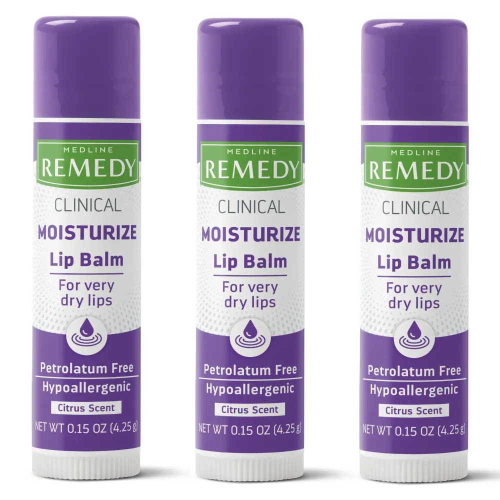 Medline Remedy Clinical Lip Balm, 3 Count, Citrus Scent, Moisturizing, Hydrating, Nourish, Nutrient Rich, Soothing Natural Oils, Revitalize, Comforting, Skin Conditioners, 0.15 oz Stick Medline Remedy Clinical Lip Balm, 3 Count, Citrus Scent, Moisturizing, Hydrating, Nourish, Nutrient Rich, Soothing Natural Oils, Revitalize, Comforting, Skin Conditioners, 0.15 oz Stick